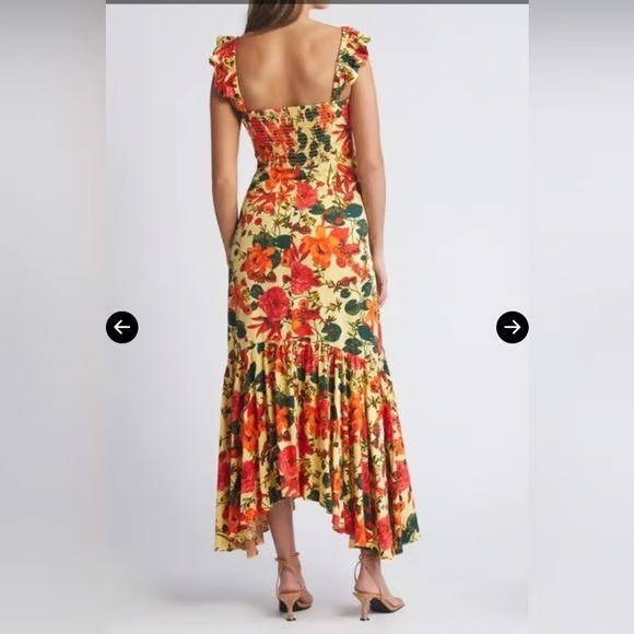 NWT CHELSEA28 Ruffle Midi Dress Layered Floral Ankle Length Boho Cottagecore L - Picture 14 of 15